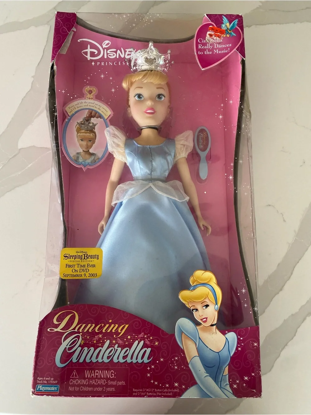 Disney Princess Dancing Cinderella Doll 17 in Battery-Operated w/ Crown 2003 y2k